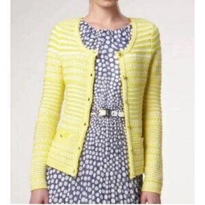 Trina Turk Ashbridge Striped Knitted Cardigan Sweater  Women’s Size L Button Up